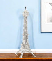 40" Silver Faux Crystal and Silver Tabletop Sculpture-Sculptures-DECOROLALA