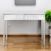 40" Silver Mirrored Glass Console Table-Console Tables-DECOROLALA