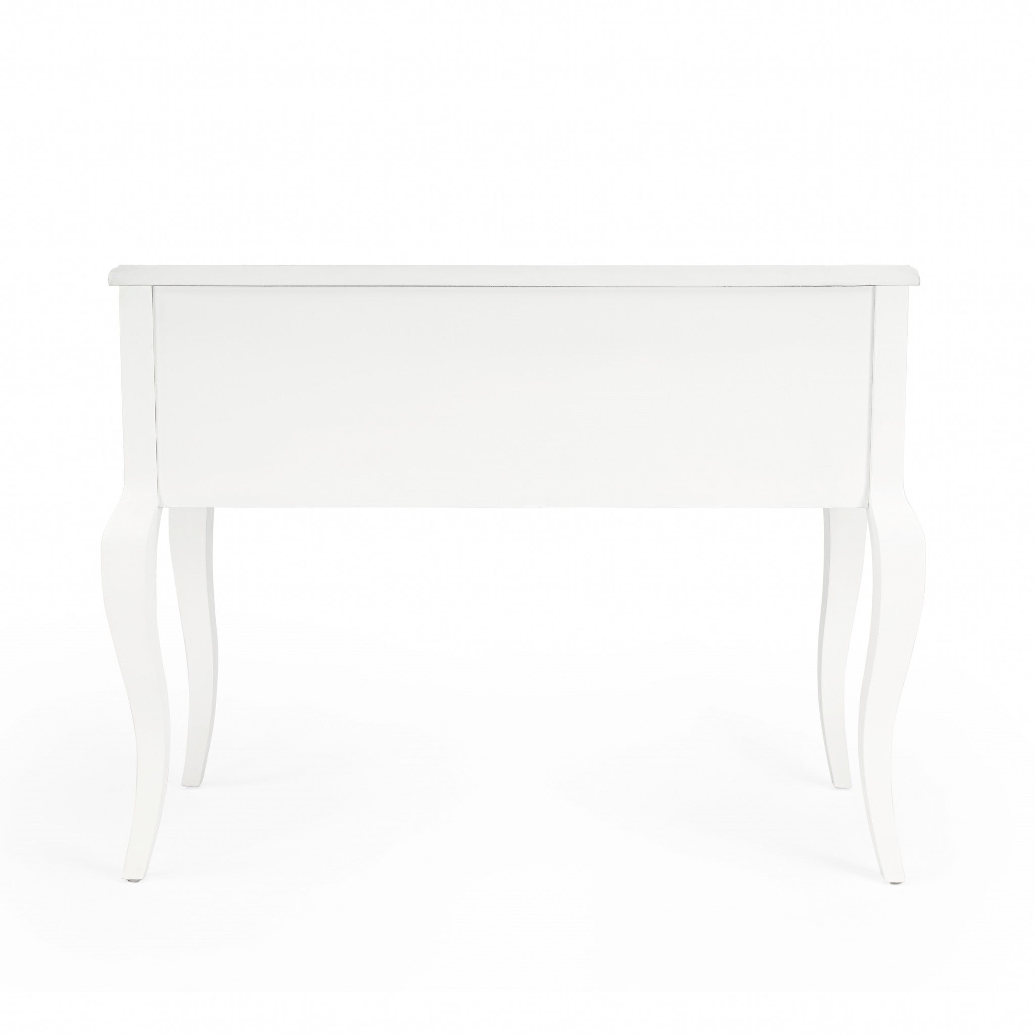 40" White Acacia Wood Writing Desk With Five Drawers-Desks-DECOROLALA