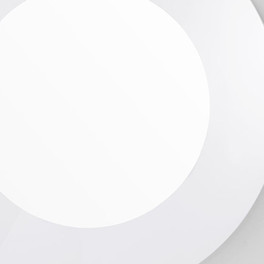 40" White Round Wood Framed Accent Mirror-Mirrors-DECOROLALA