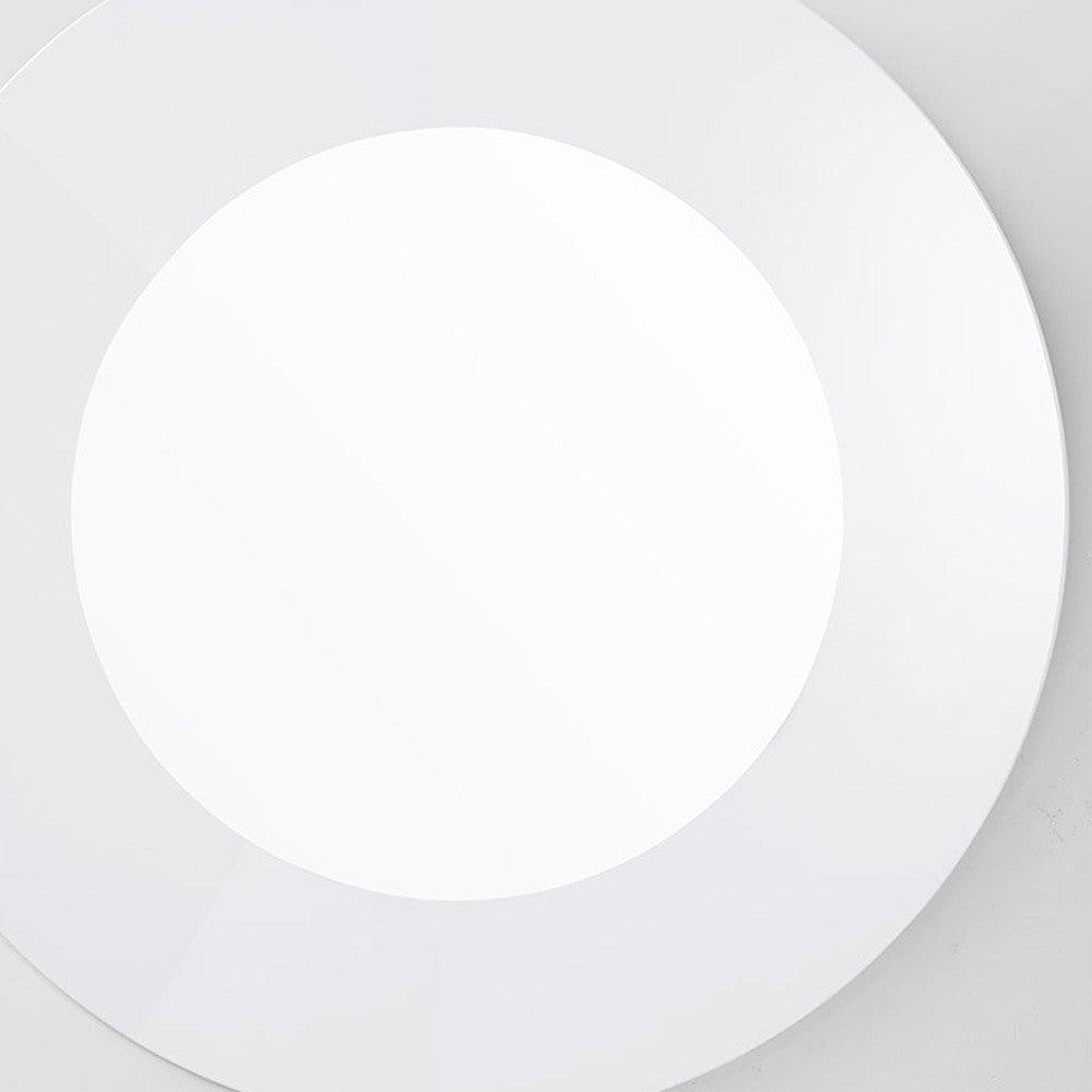 40" White Round Wood Framed Accent Mirror-Mirrors-DECOROLALA