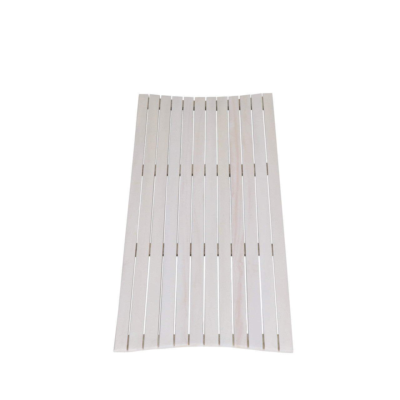 40" White Teak Slat Non Slip Bath Mat-Bath Rugs-DECOROLALA