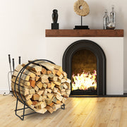 40-inch Tubular Steel Firewood Storage Rack-Log Racks & Carriers-DECOROLALA