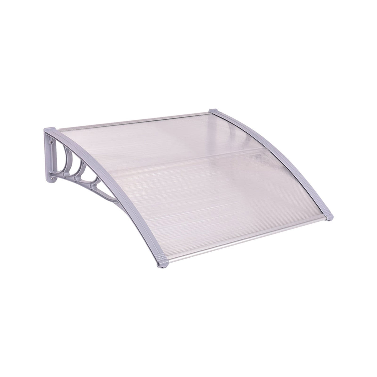 40 x 40 Inch Outdoor Polycarbonate Front Door Window Awning Canopy-Gray-Outdoor Shades-DECOROLALA