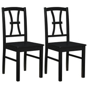 400 lbs Capacity Dining Chair Set of 2 with Cross Backrest and Rubber Wood Frame-Black-Dining Chairs-DECOROLALA
