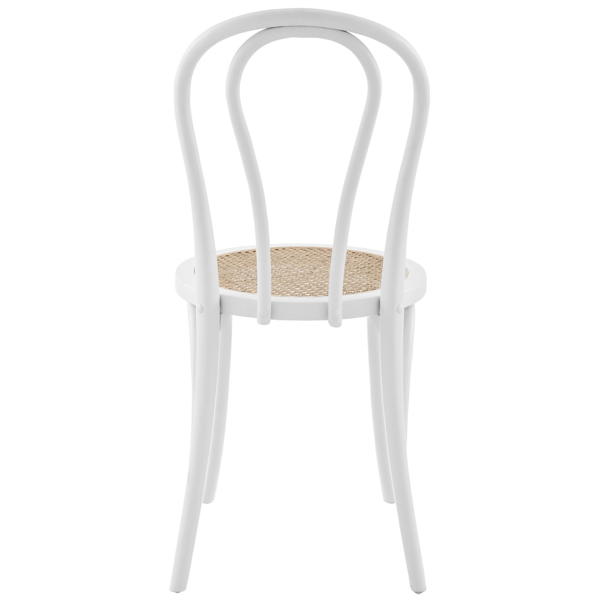 Set of Two Vintage Style White Cane Dining Chairs-Dining Chairs-DECOROLALA