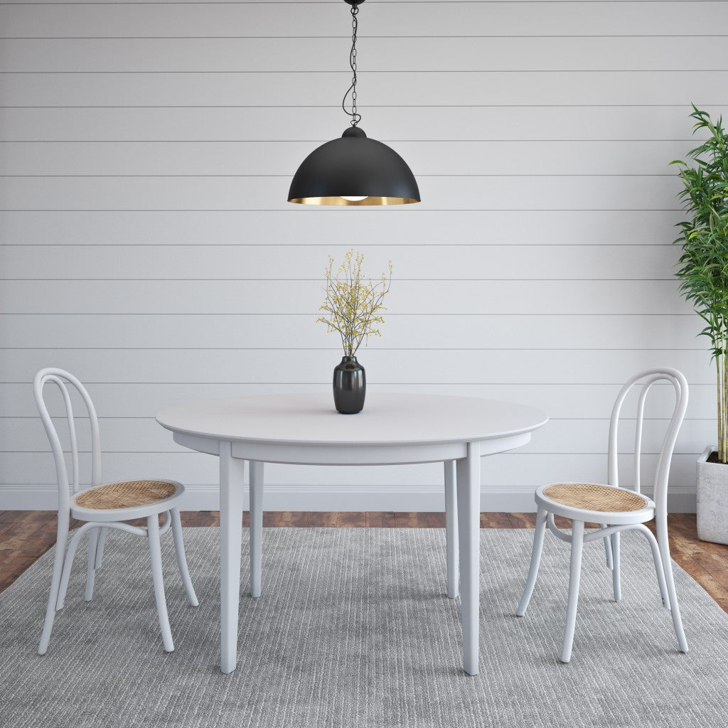 Set of Two Vintage Style White Cane Dining Chairs-Dining Chairs-DECOROLALA