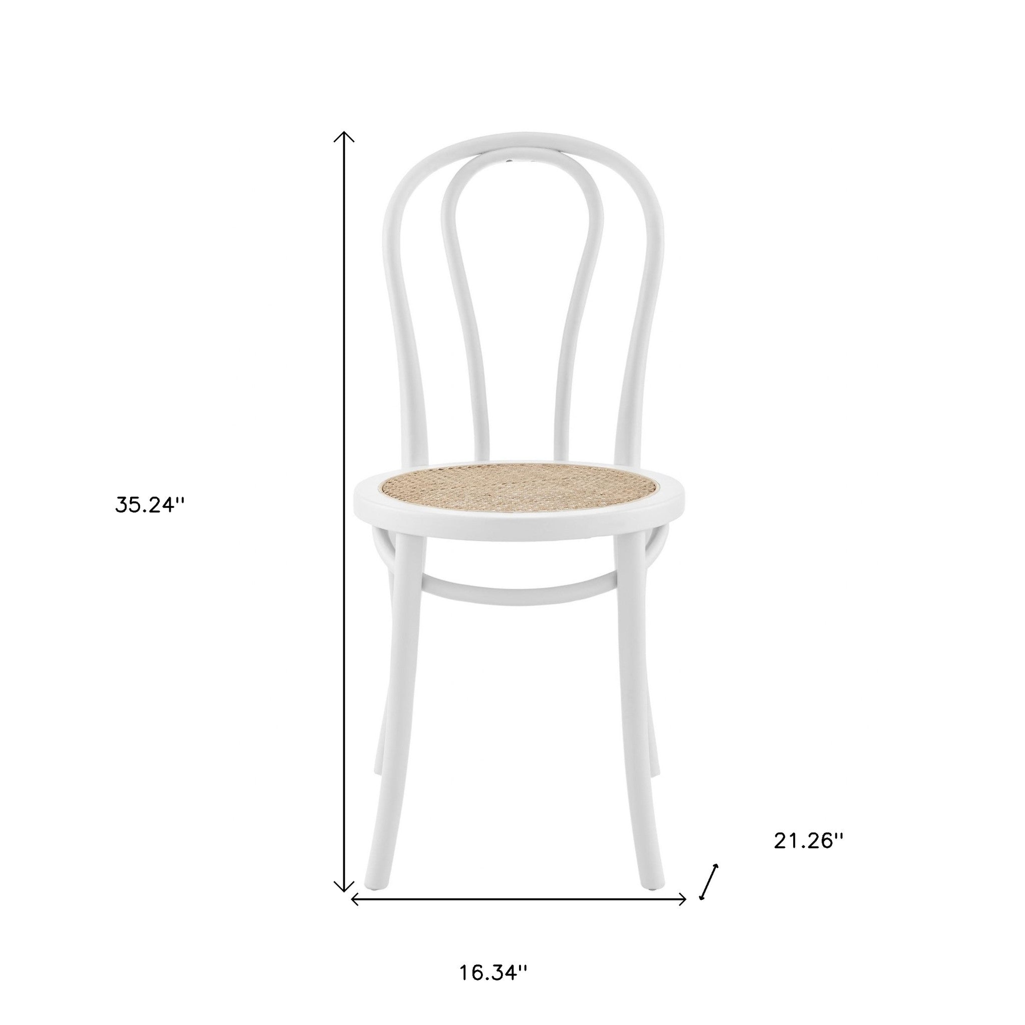 Set of Two Vintage Style White Cane Dining Chairs-Dining Chairs-DECOROLALA