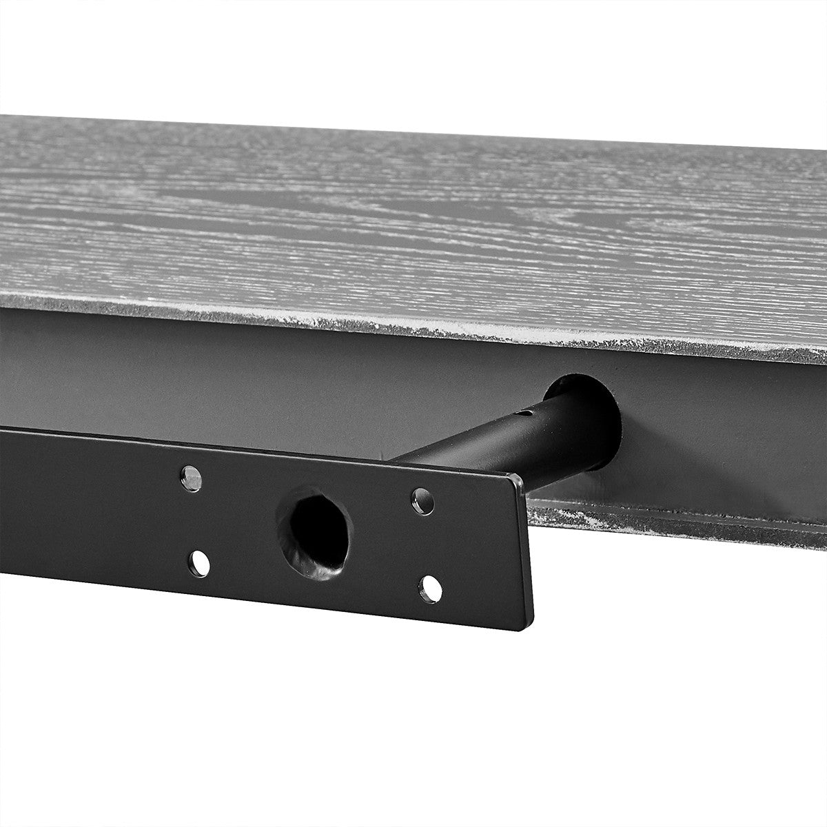 43" Dark Gray Whitewash Wooden Floating Shelf-Wall Mounted Shelves-DECOROLALA