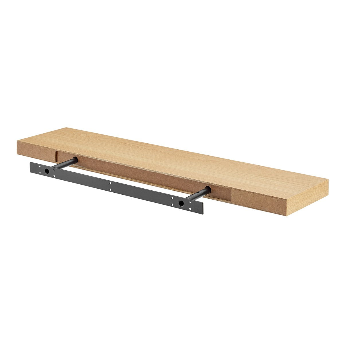 43" Natural Light Brown Wooden Floating Shelf-Wall Mounted Shelves-DECOROLALA