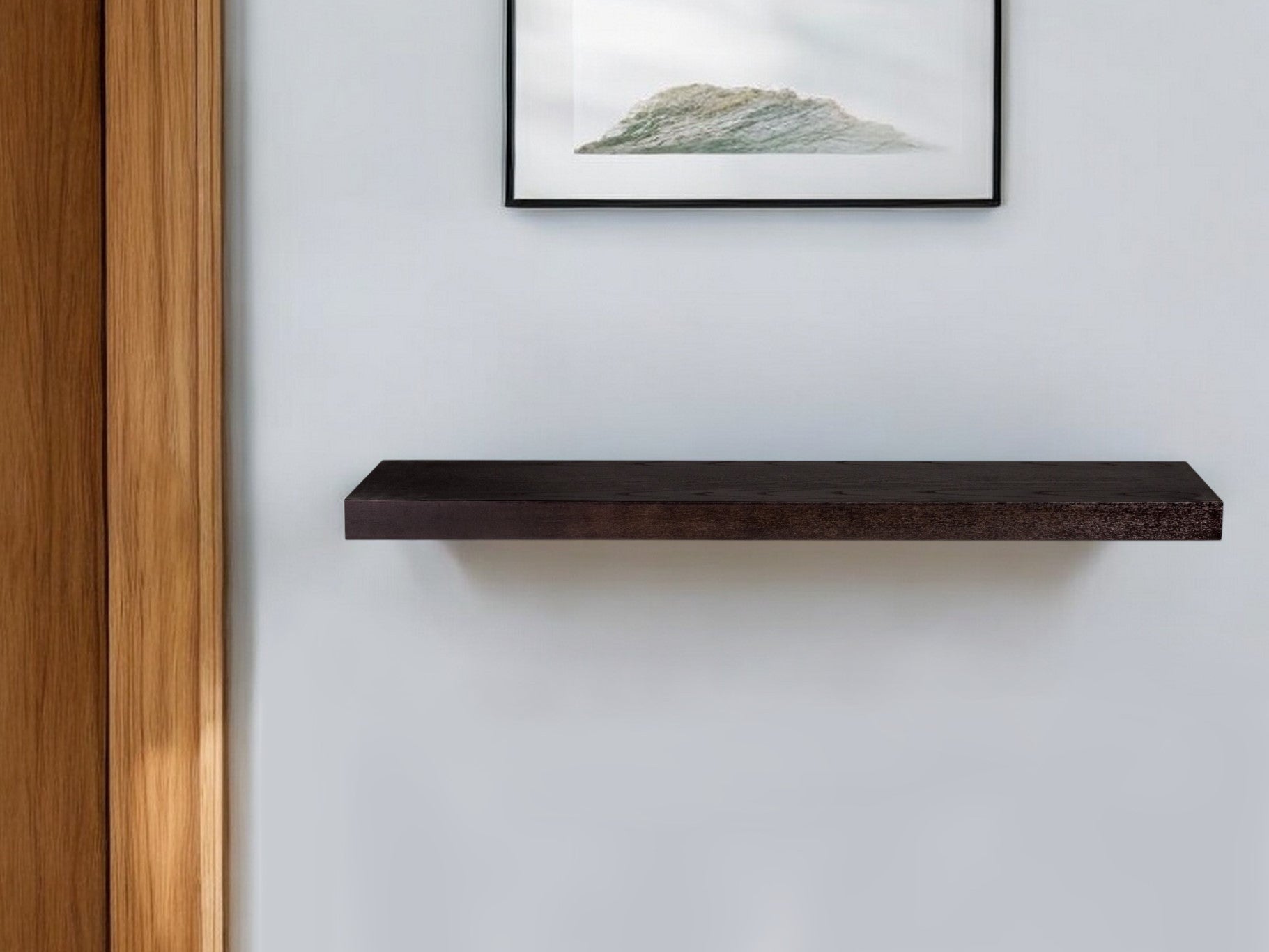 43" Espresso Wooden Wall Mounted Floating Shelf-Wall Mounted Shelves-DECOROLALA
