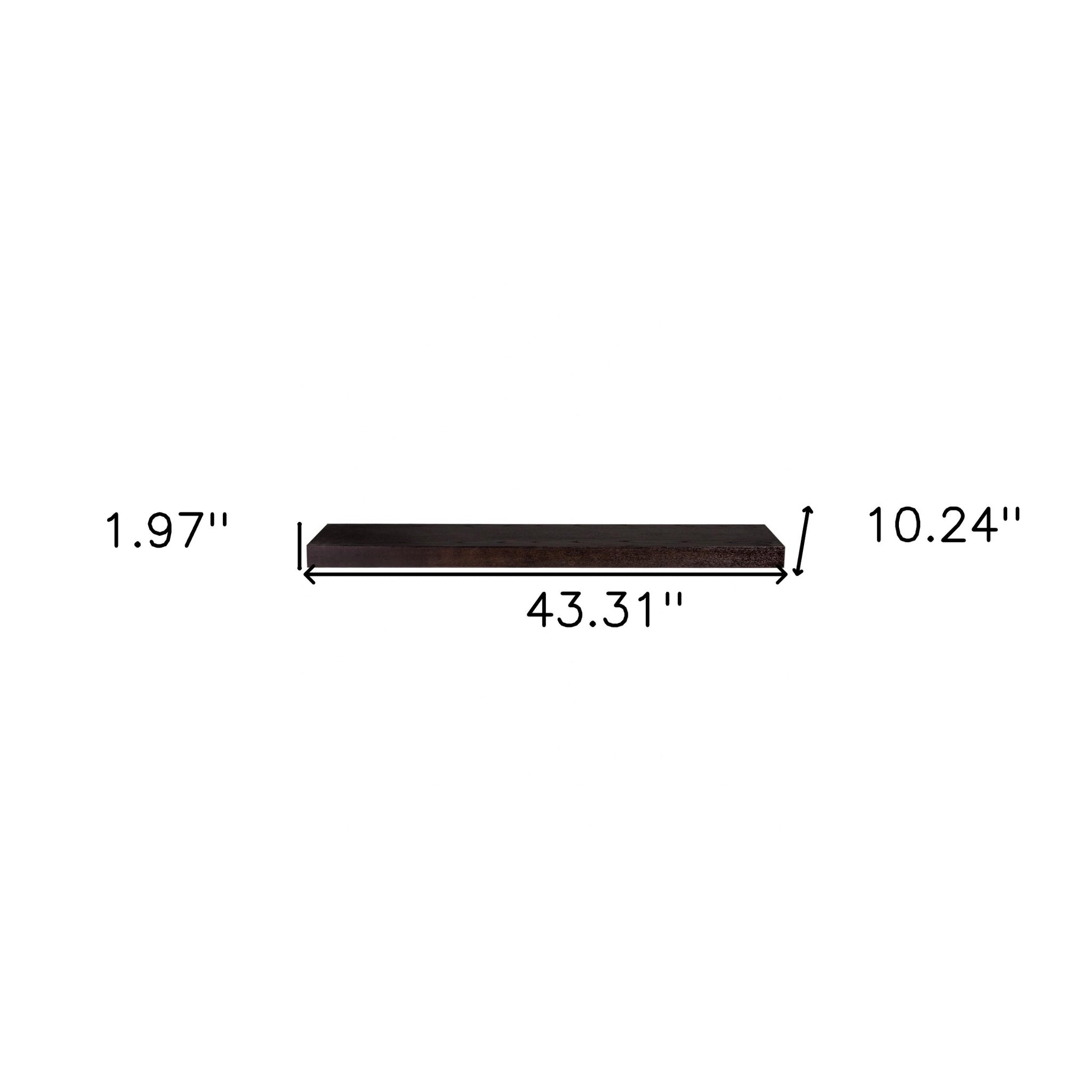 43" Espresso Wooden Wall Mounted Floating Shelf-Wall Mounted Shelves-DECOROLALA