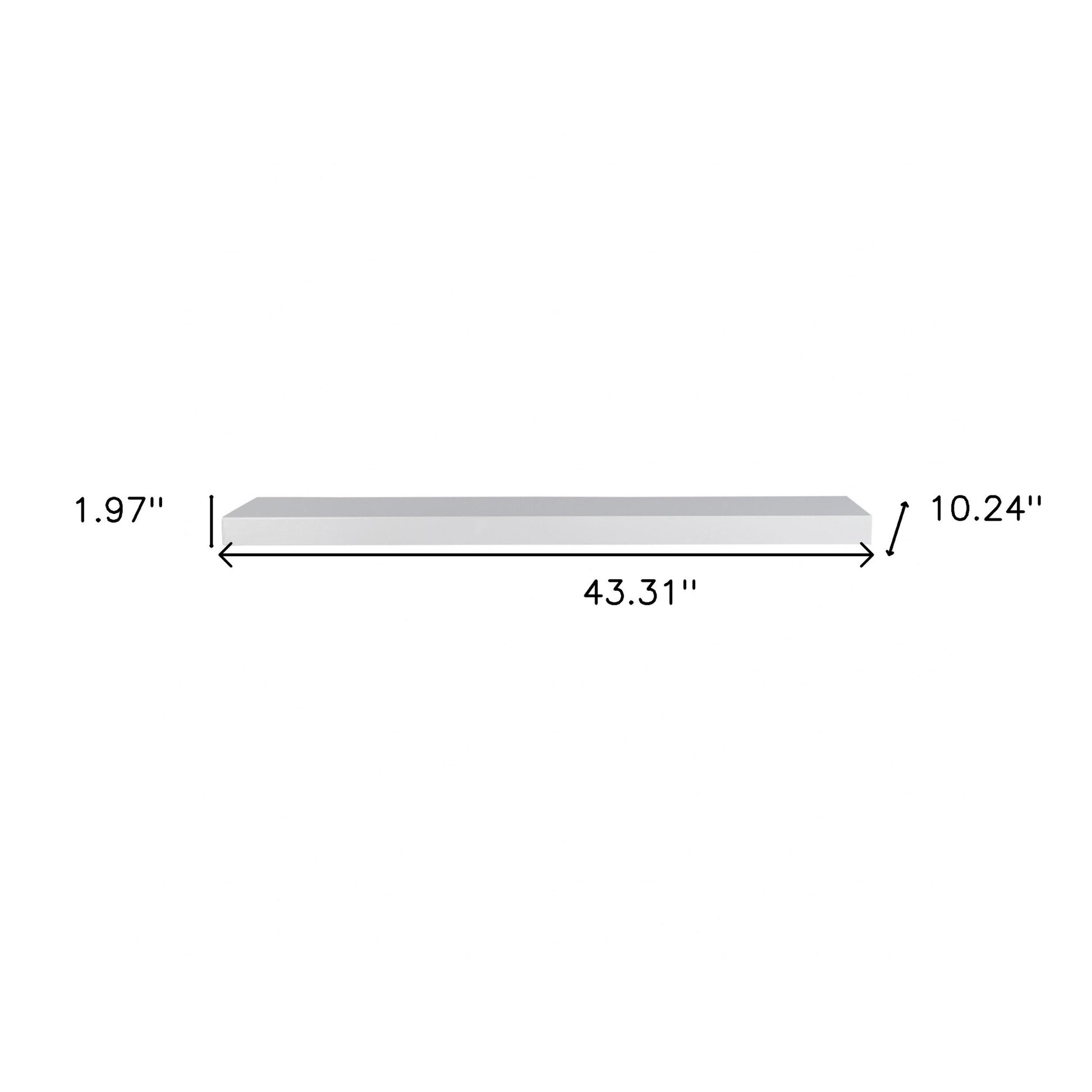 43" White Wooden Wall Mounted Floating Shelf-Wall Mounted Shelves-DECOROLALA