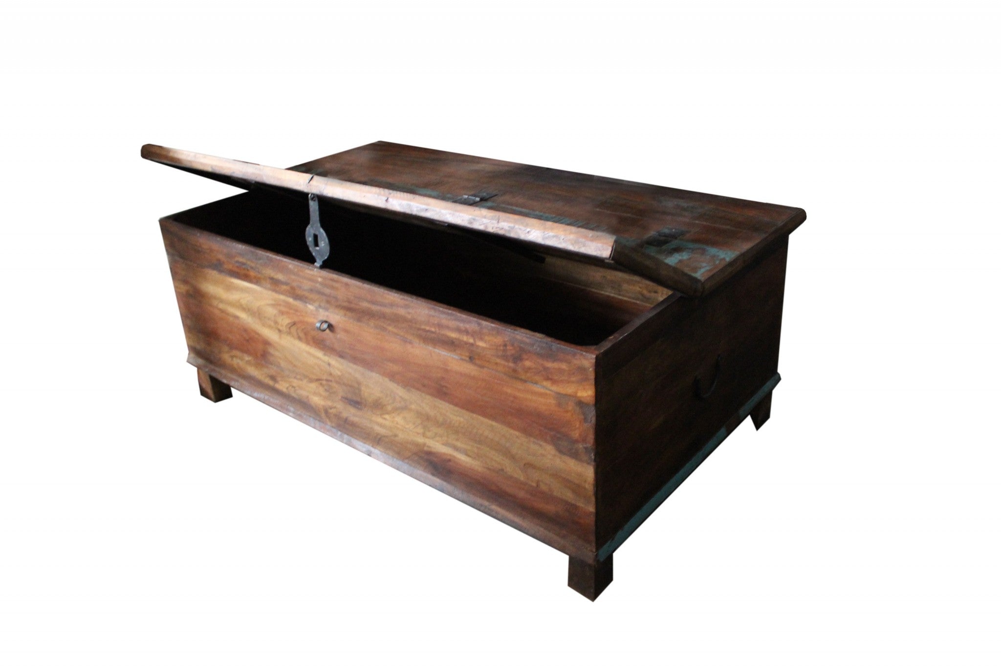50" Brown Solid Wood Distressed Lift Top Coffee Table-2