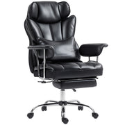 400lbs Massage Executive Office Chair with Footrest - Black-DECOROLALA