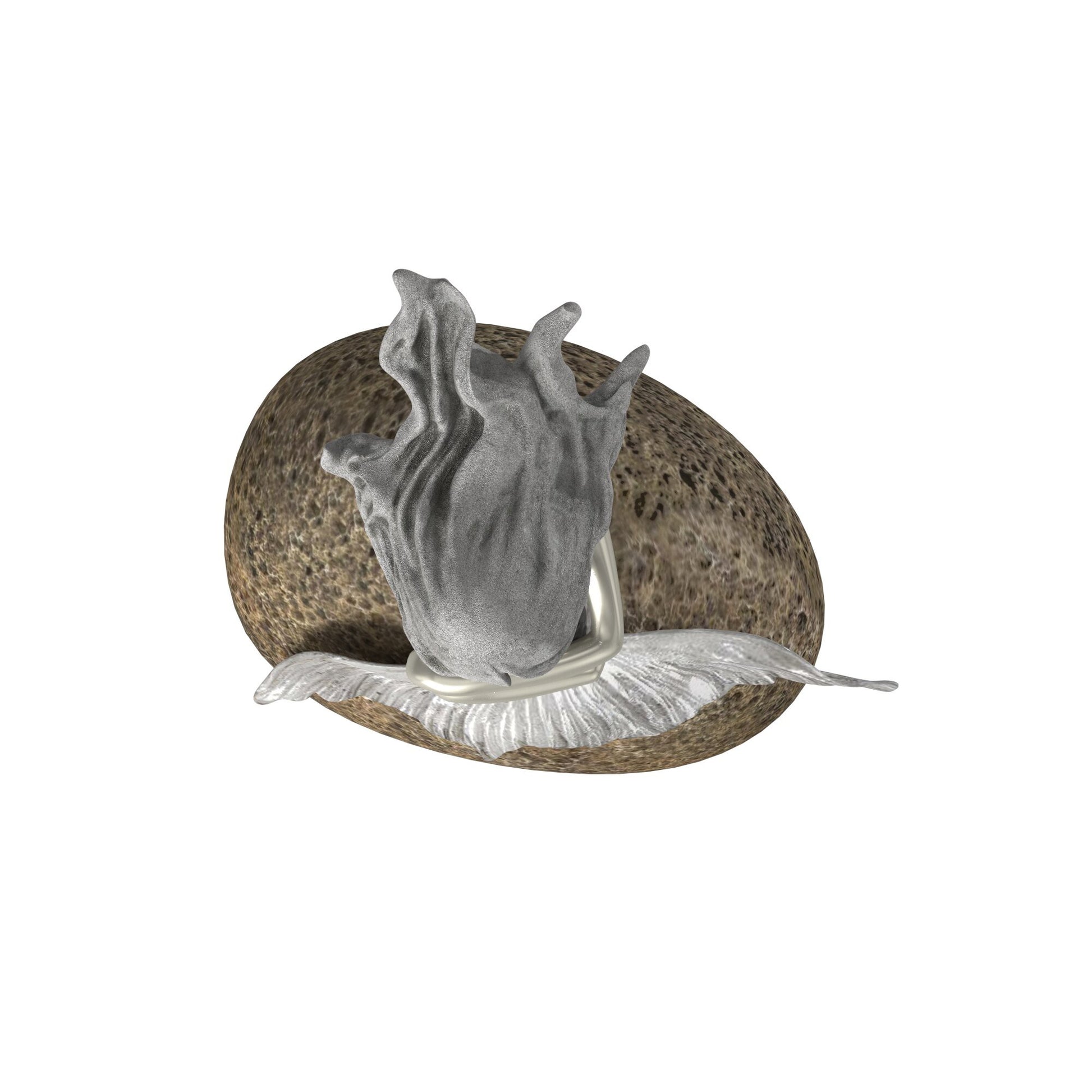 10" Brown and Silver Contemplative Mermaid Resin Tabletop Sculpture-Sculptures-DECOROLALA