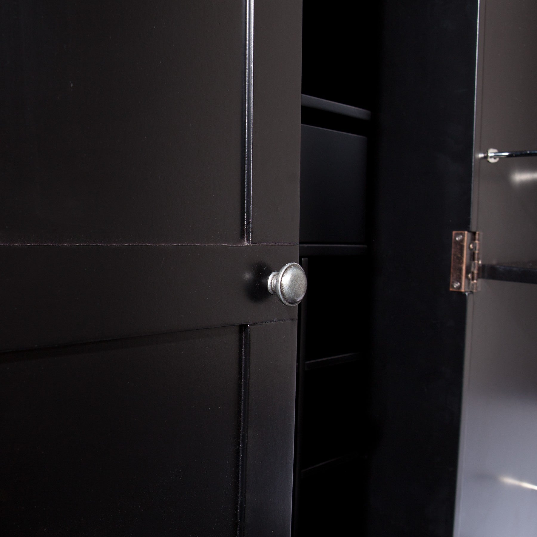 Metro Black Wood and Marble Bar Cabinet-Sideboards-DECOROLALA