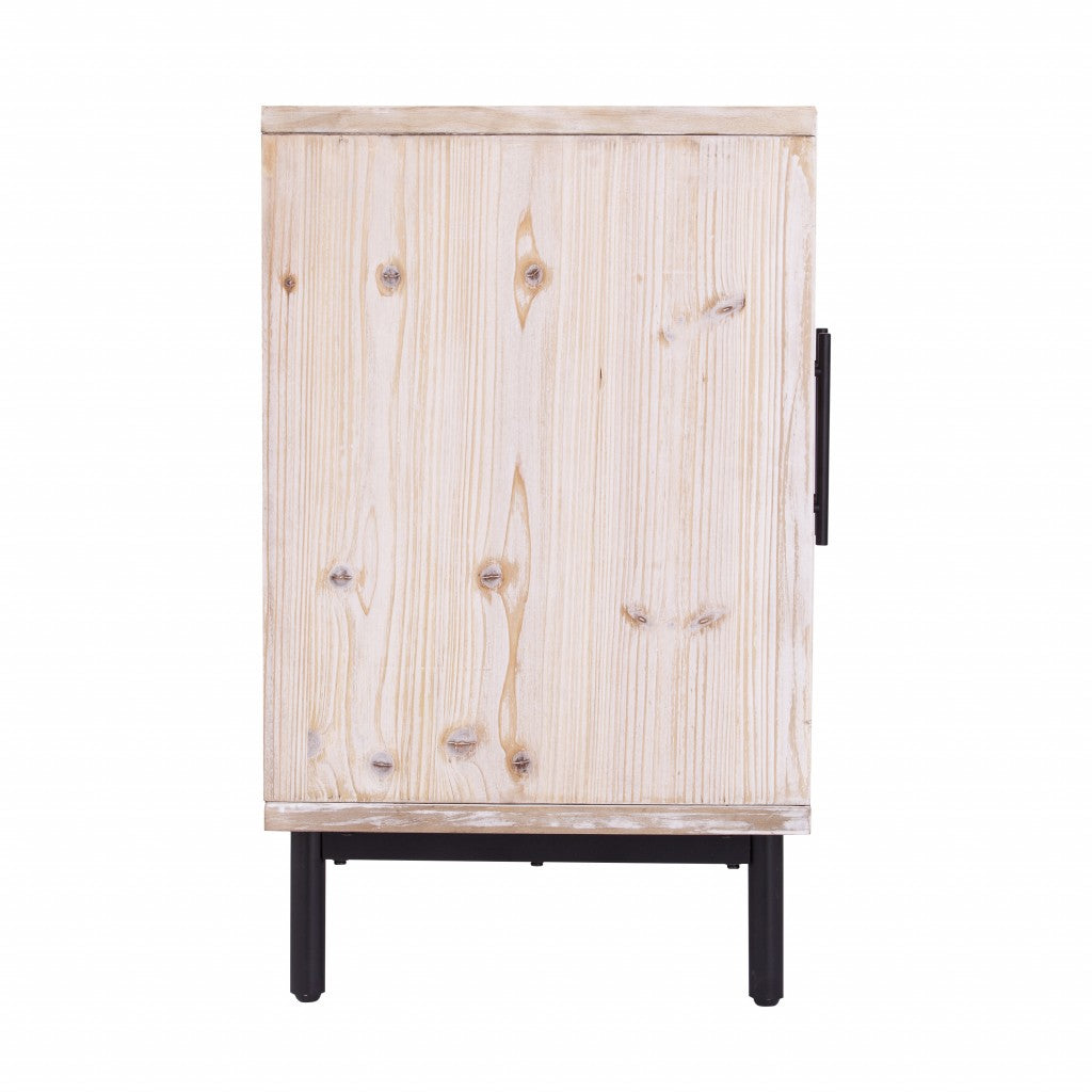 Modern Farmhouse Rustic Natural Accent Storage Cabinet-Sideboards-DECOROLALA