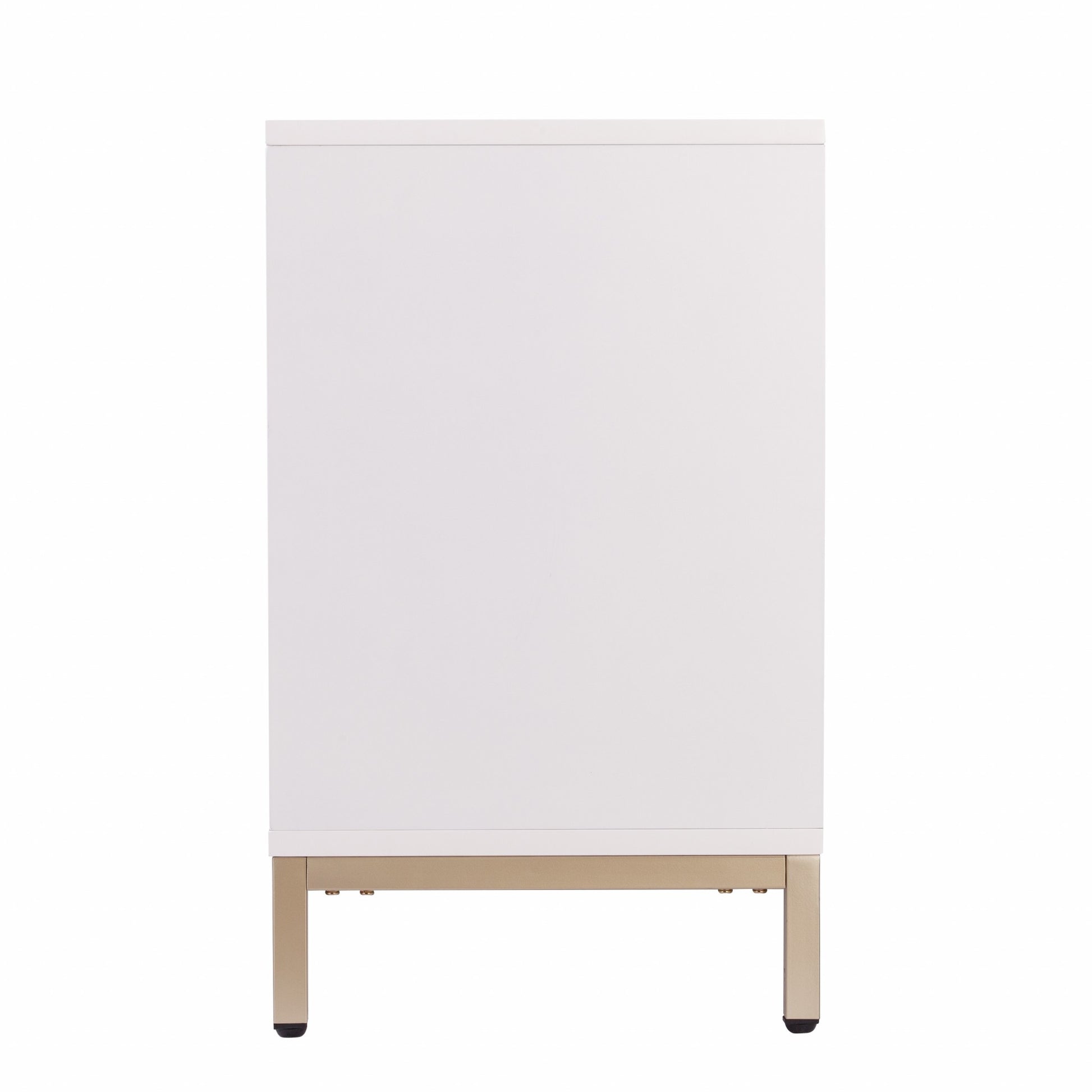 59" White and Gold Sideboard with Three Doors-Sideboards-DECOROLALA
