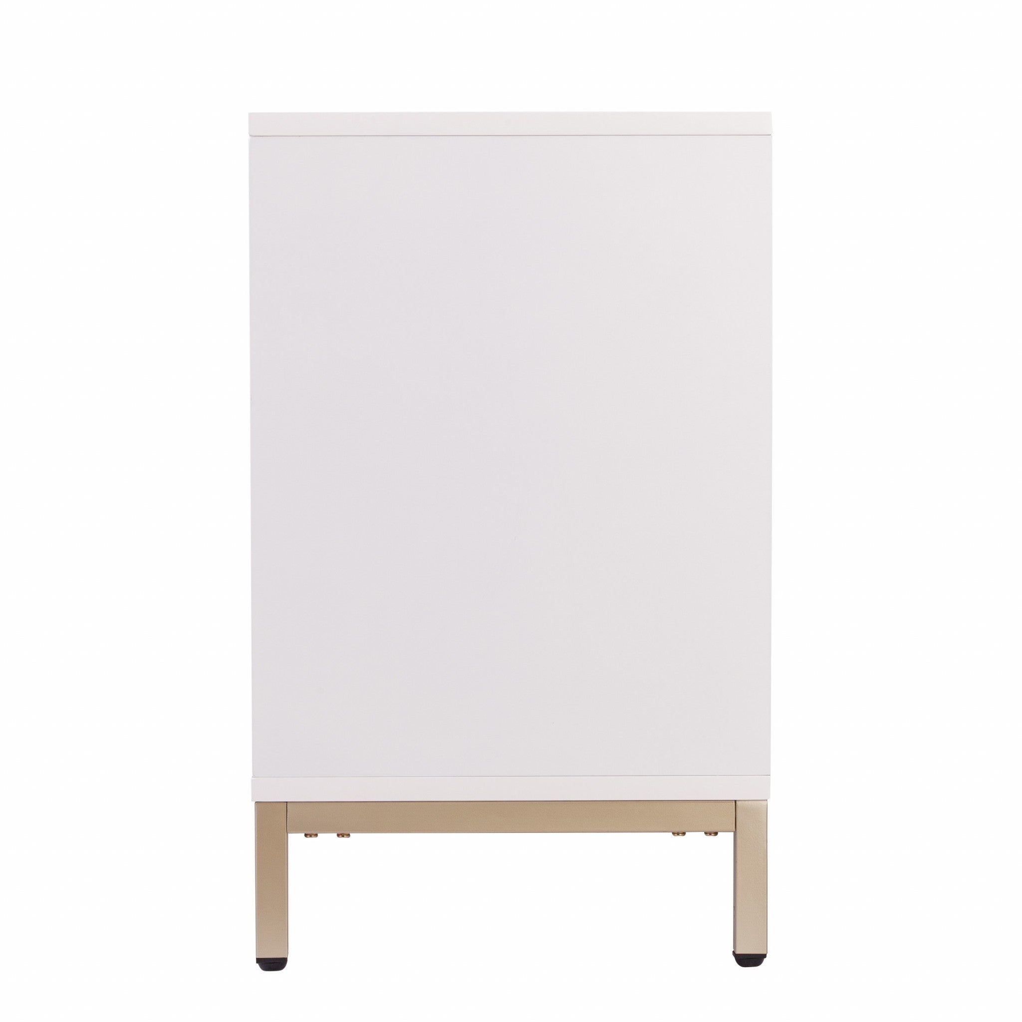 59" White and Gold Sideboard with Three Doors-Sideboards-DECOROLALA