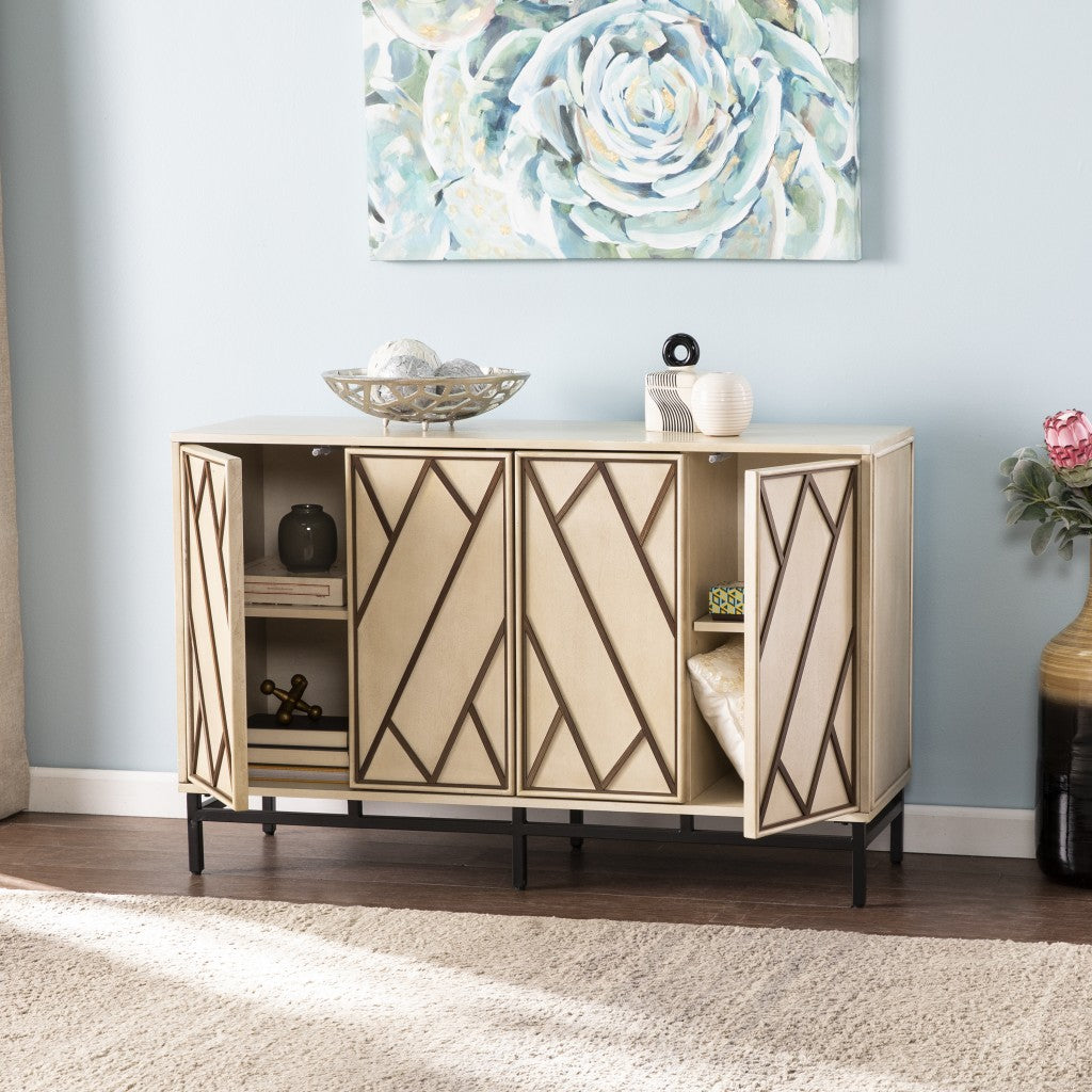 Champagne Deco Buffet Storage Cabinet-Sideboards-DECOROLALA