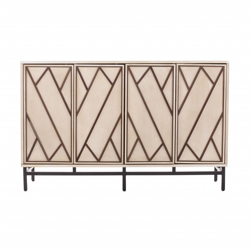 Champagne Deco Buffet Storage Cabinet-Sideboards-DECOROLALA