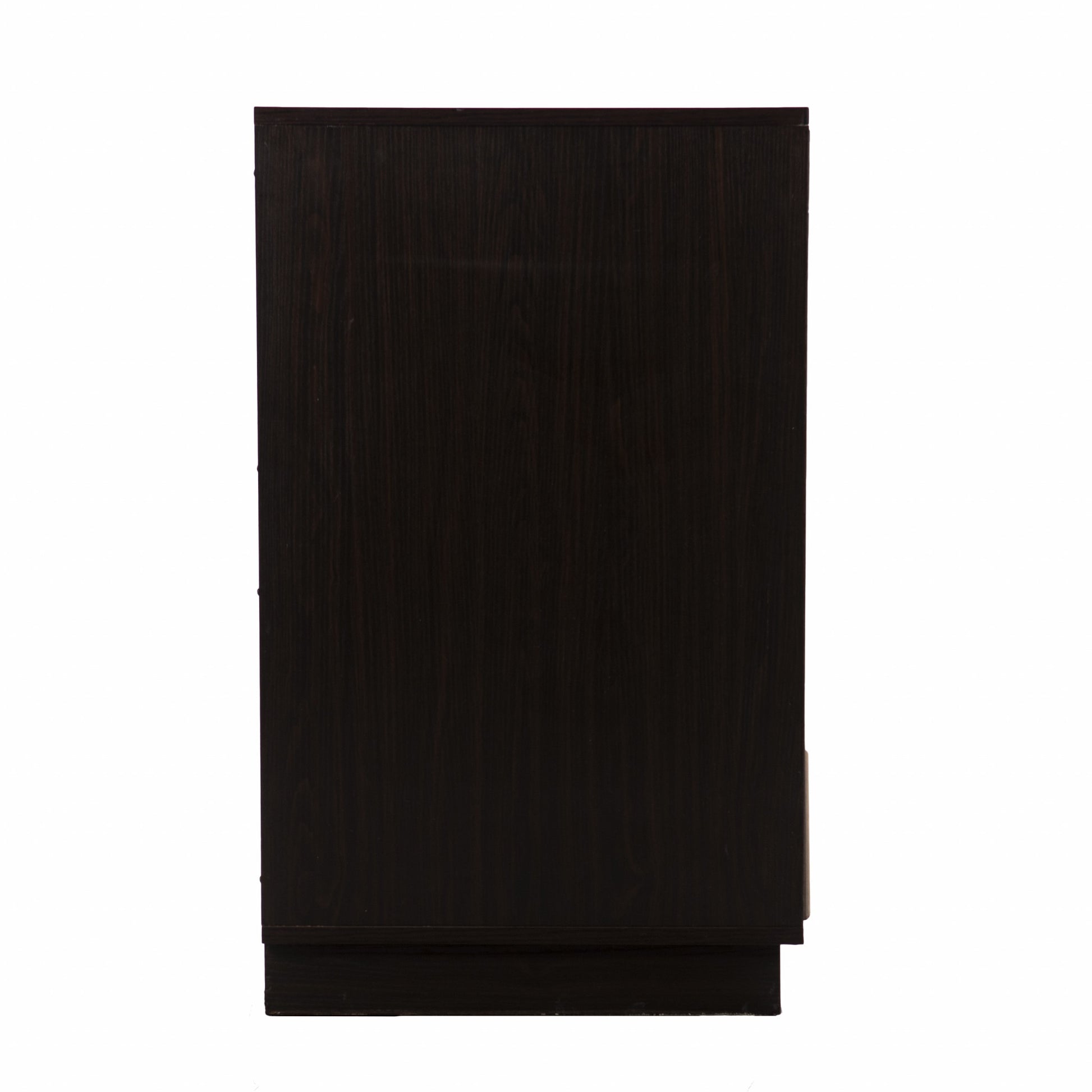 32" Dark Brown And Natural Carved Floral Sideboard with Two Doors-Sideboards-DECOROLALA