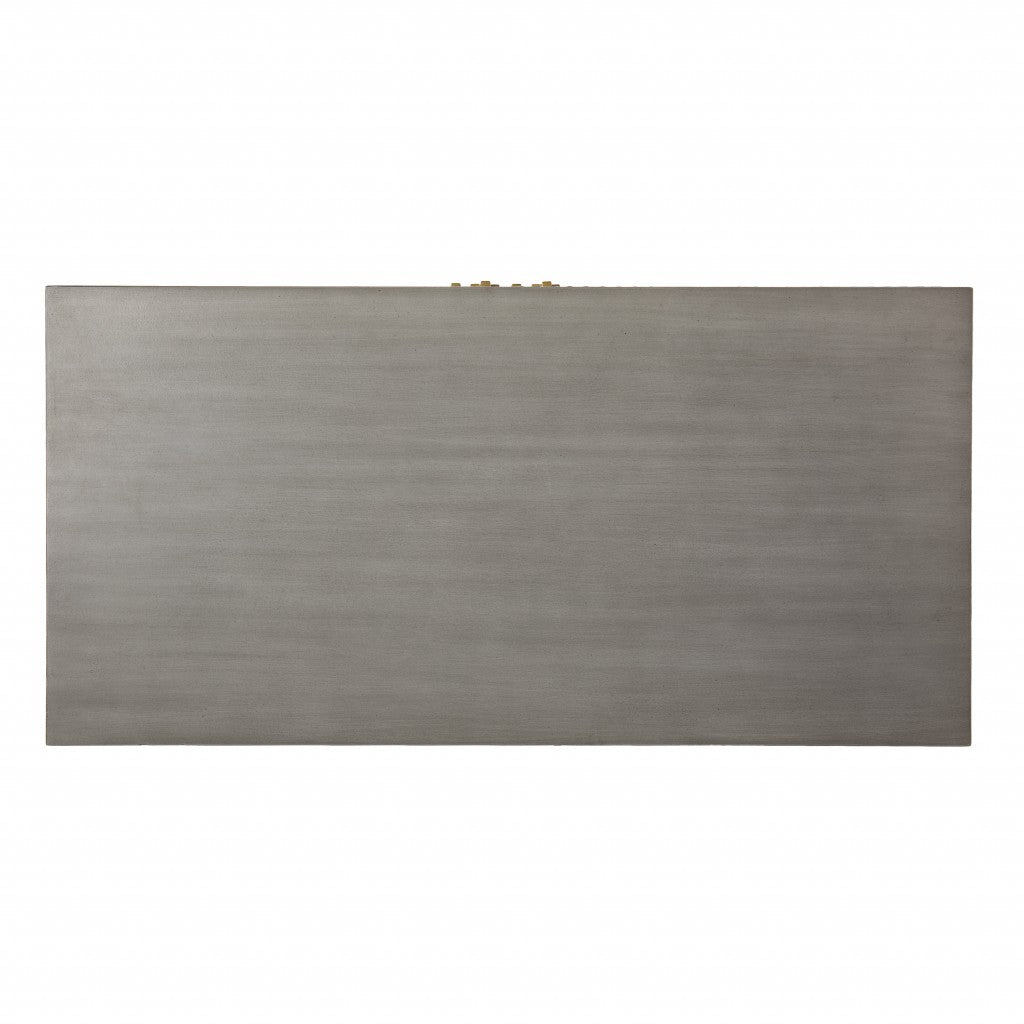 32" Gray Solid Wood Sideboard with Two Doors-Sideboards-DECOROLALA