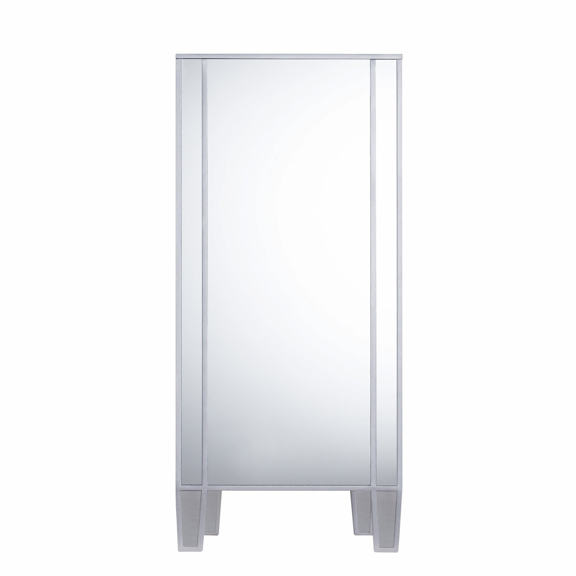 50" Silver Wood and Glass Three Drawer Credenza with Two Doors-Sideboards-DECOROLALA