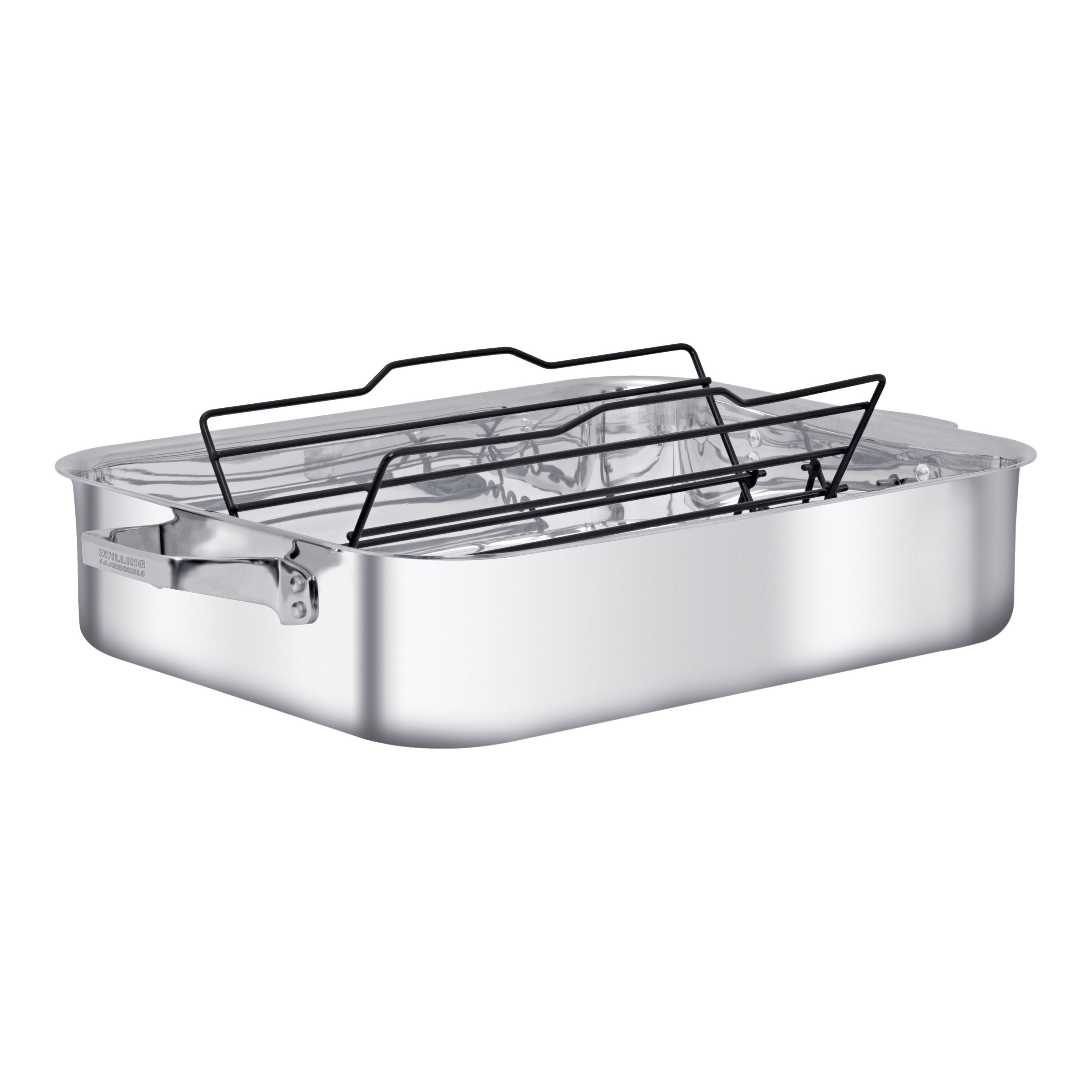 ZWILLING TruClad 9.75 L 18/10 Stainless Steel Rectangular Oven Dish, Silver-n/a-DECOROLALA