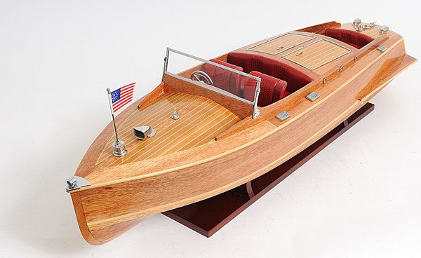 15" Natural Manufactured Wood Boat Sculpture-6