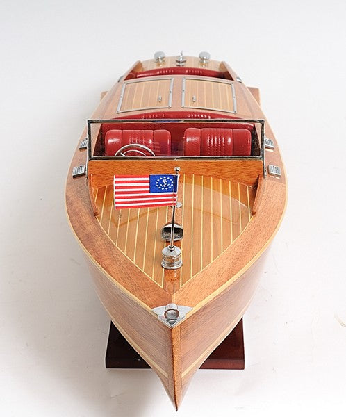 15" Natural Manufactured Wood Boat Sculpture-8