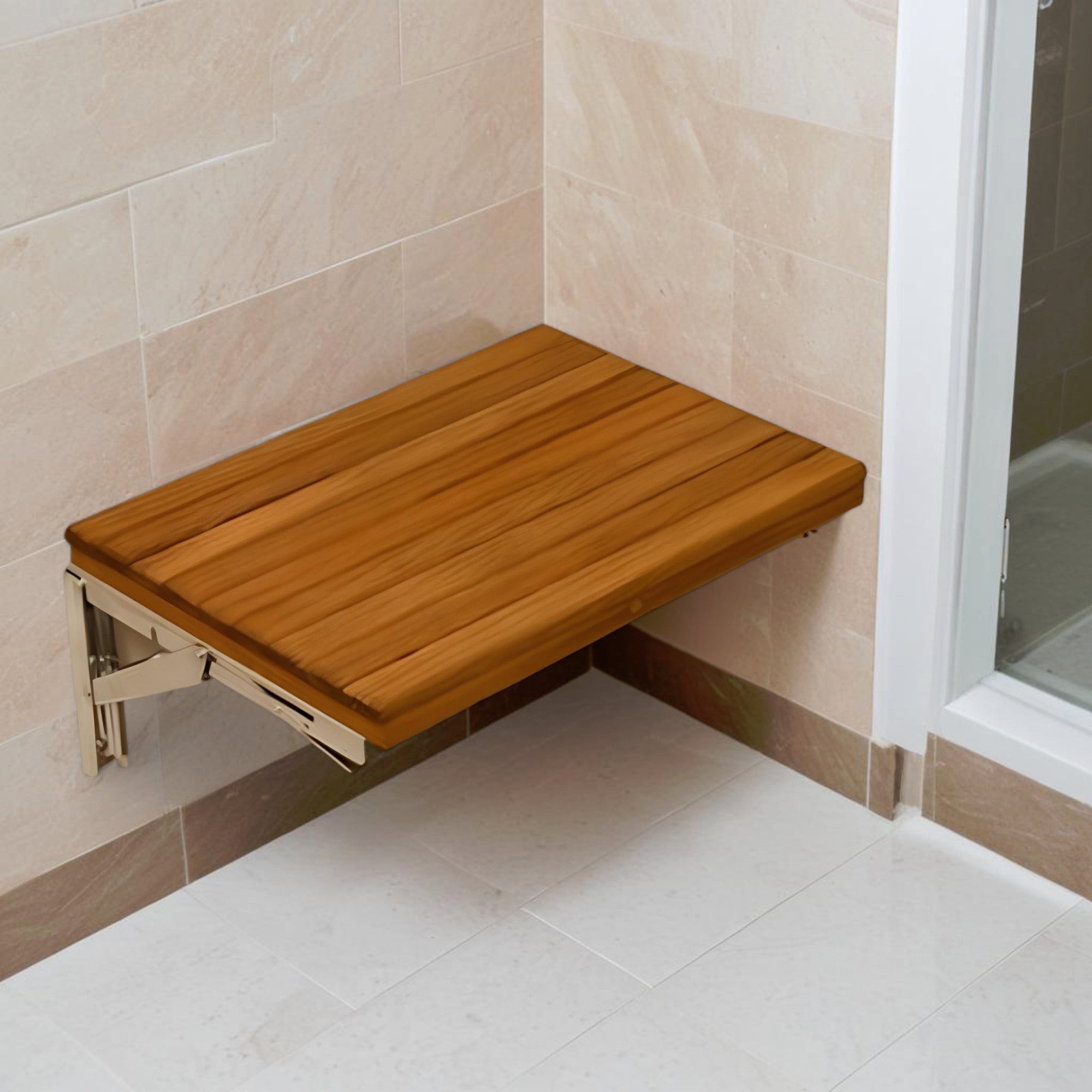 17" Premium Wall Mount Teak Shower Bench-0