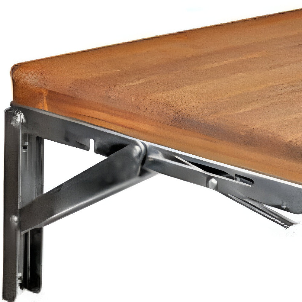 30" Brown Premium Wall Mount Teak Shower Bench-2