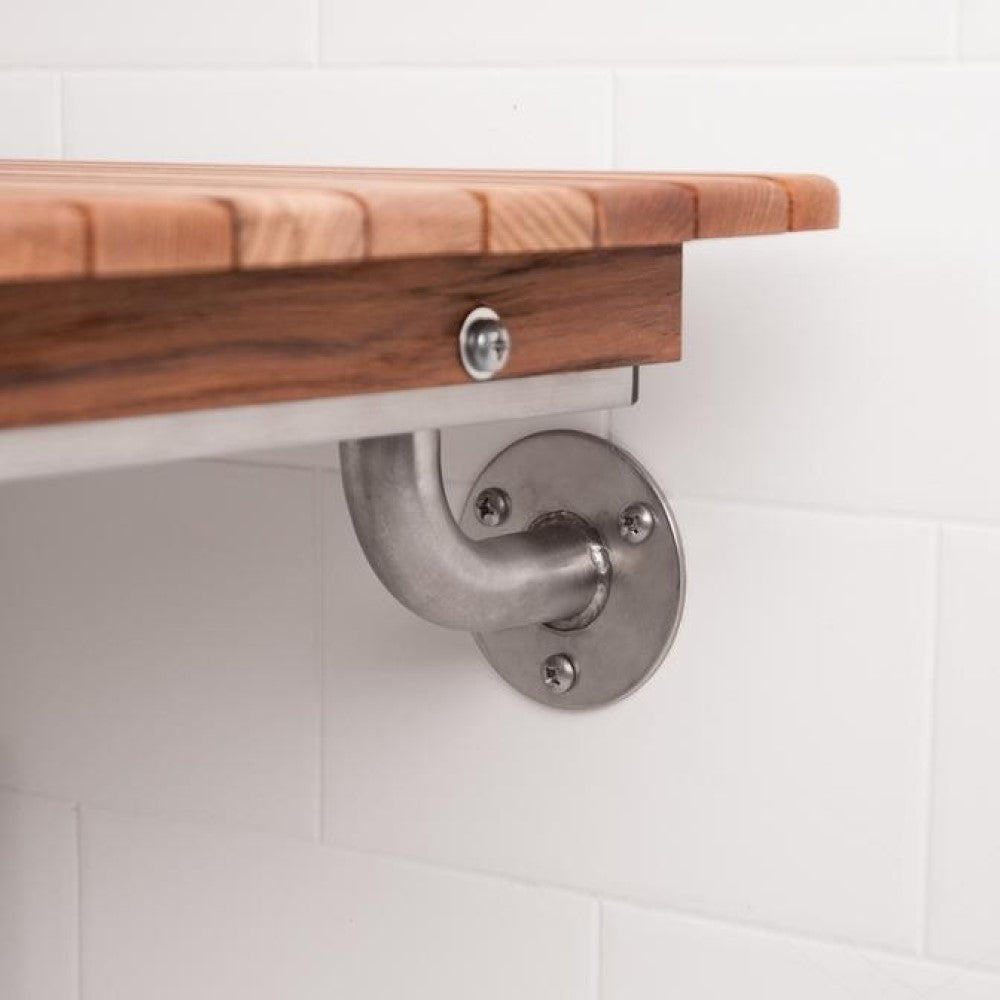 28" Brown Premium Wall Mount Teak Shower Bench-6