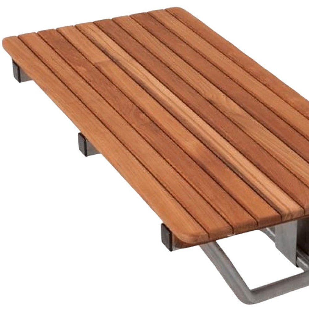 28" Brown Premium Wall Mount Teak Shower Bench-2