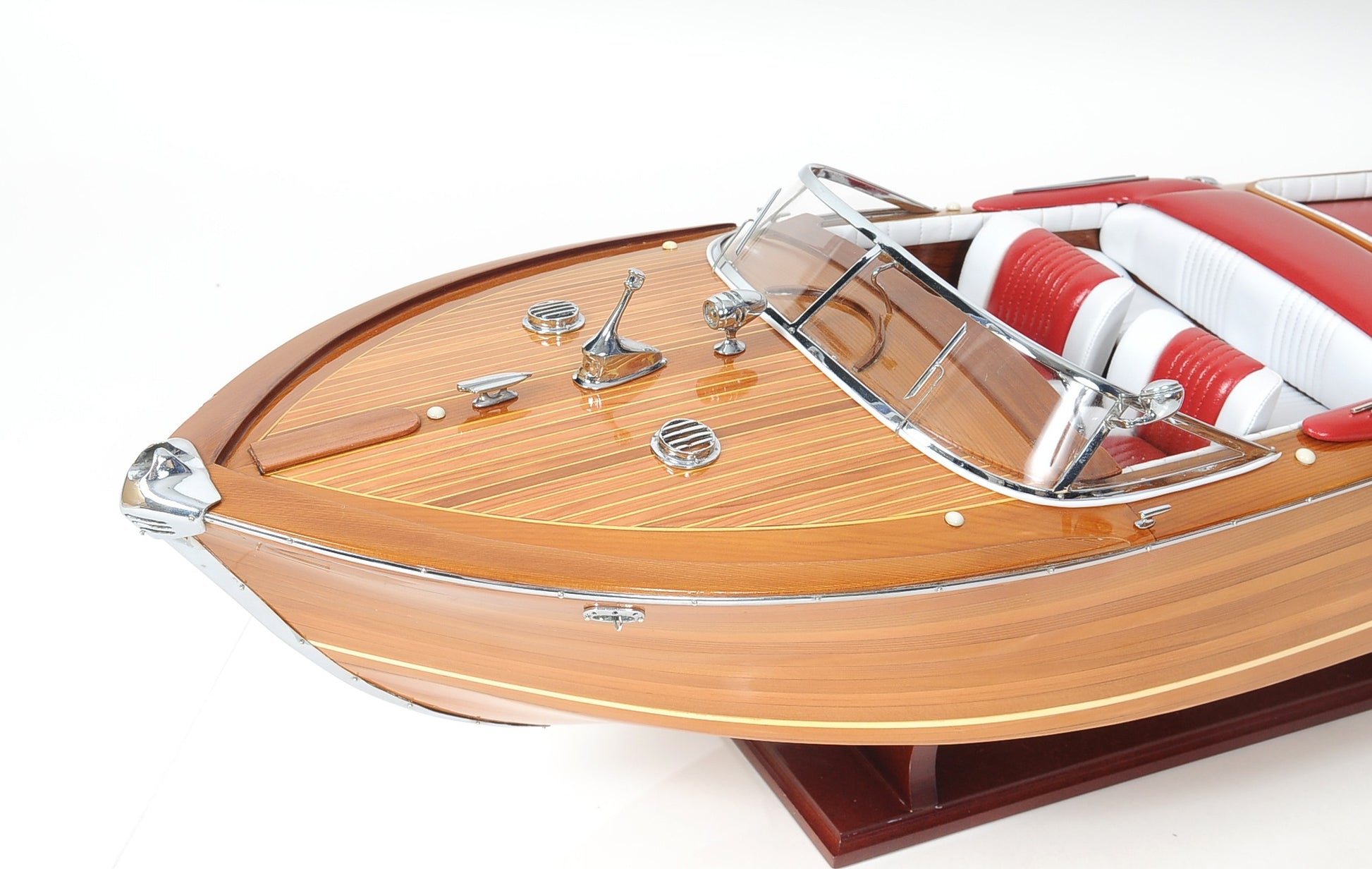 15" Solid Wood Hand Painted Riva Aquarama Speedboat Exclusive Display Case Edition Model Boat-5