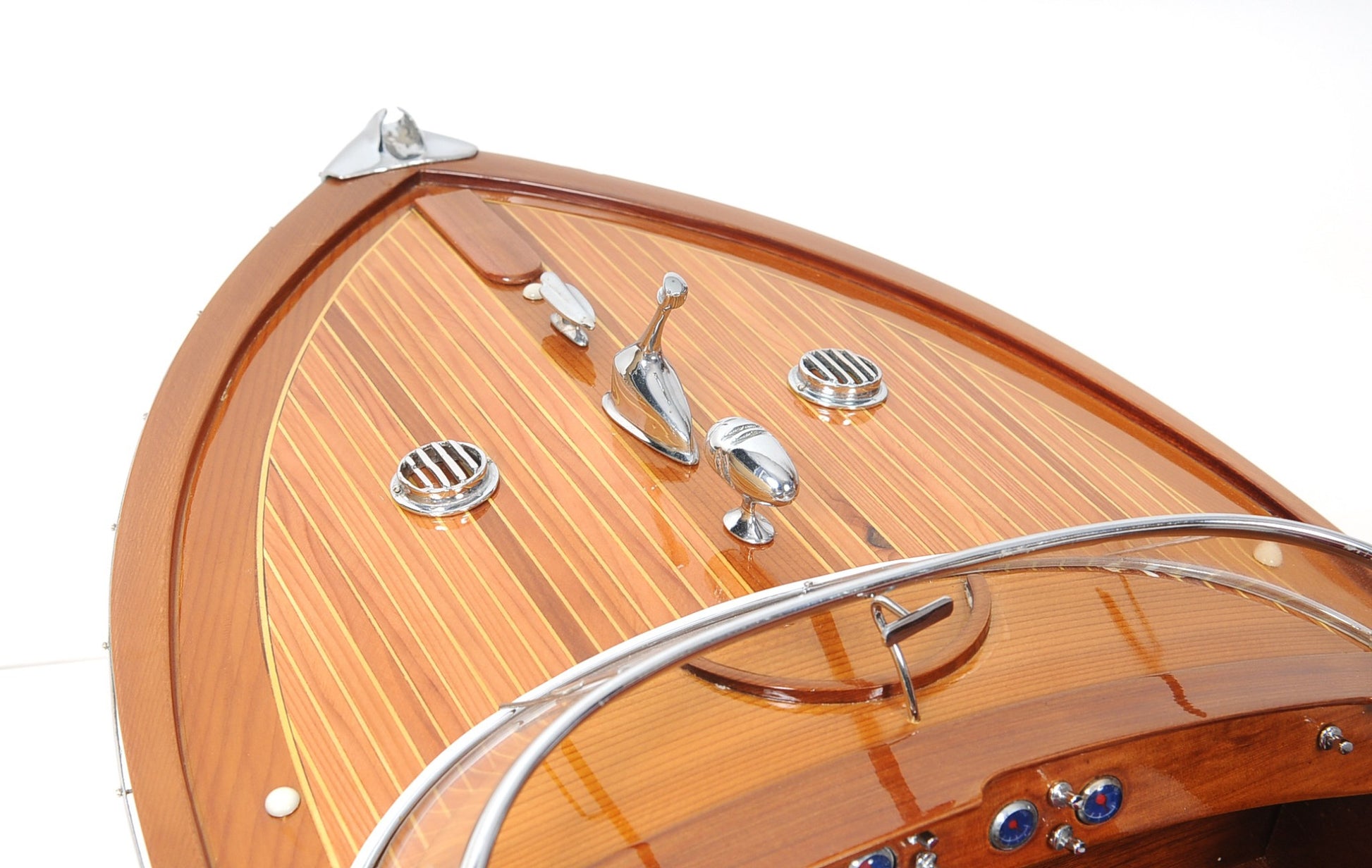 15" Solid Wood Hand Painted Riva Aquarama Speedboat Exclusive Display Case Edition Model Boat-4