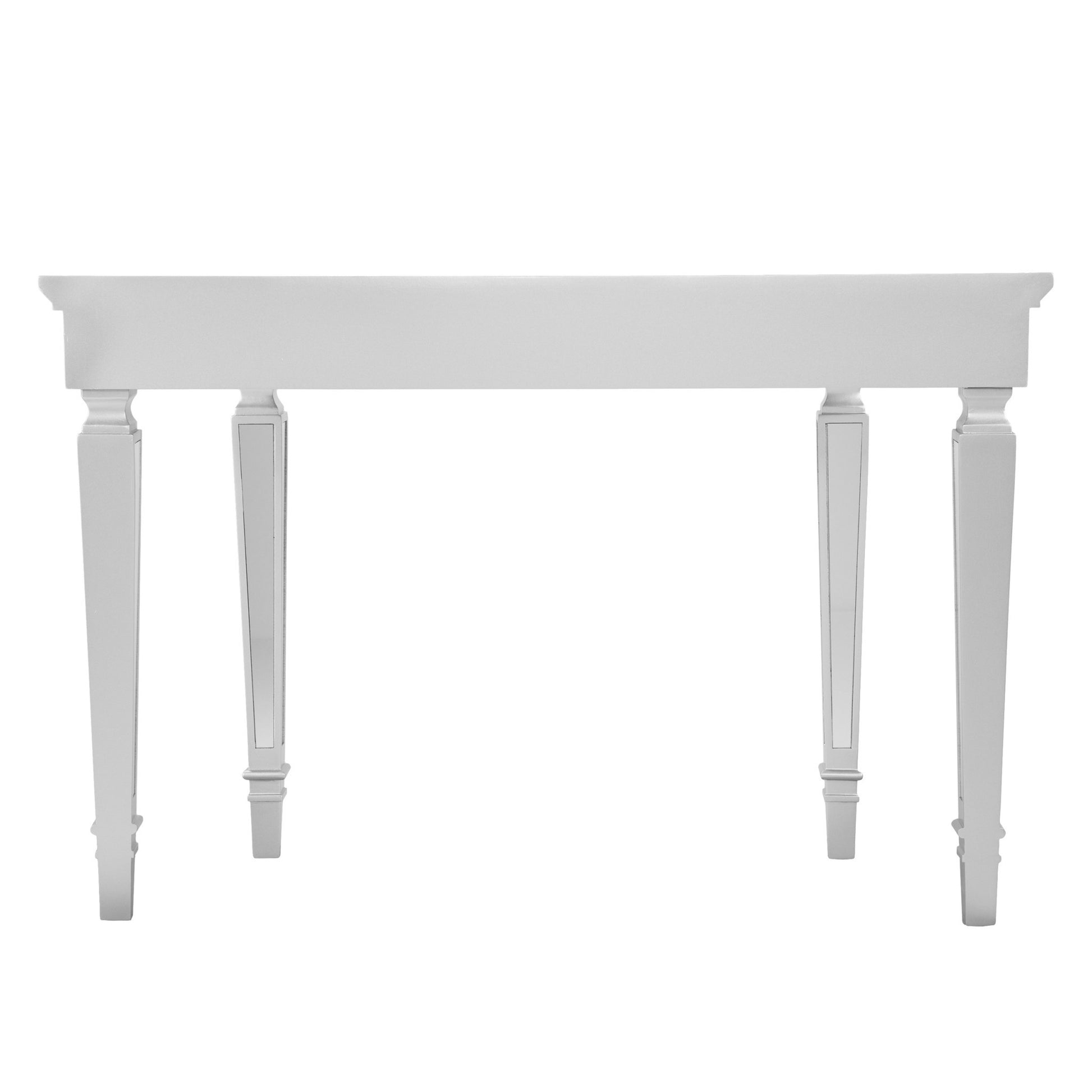 45" Silver Mirrored Glass Free Form Console Table-Console Tables-DECOROLALA