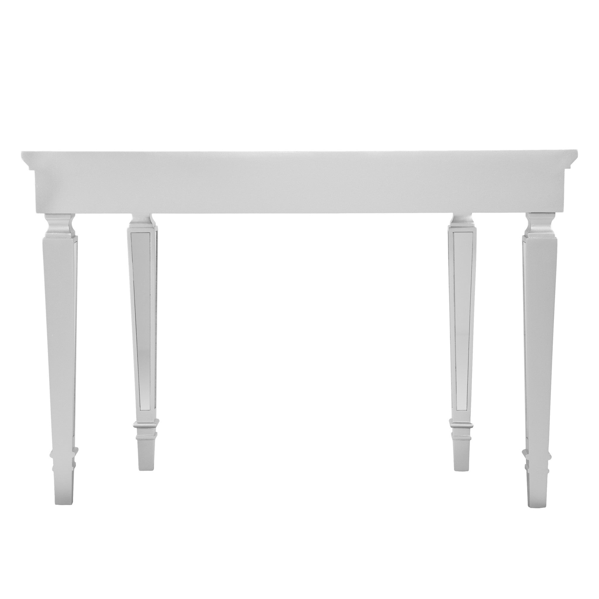 45" Silver Mirrored Glass Free Form Console Table-Console Tables-DECOROLALA