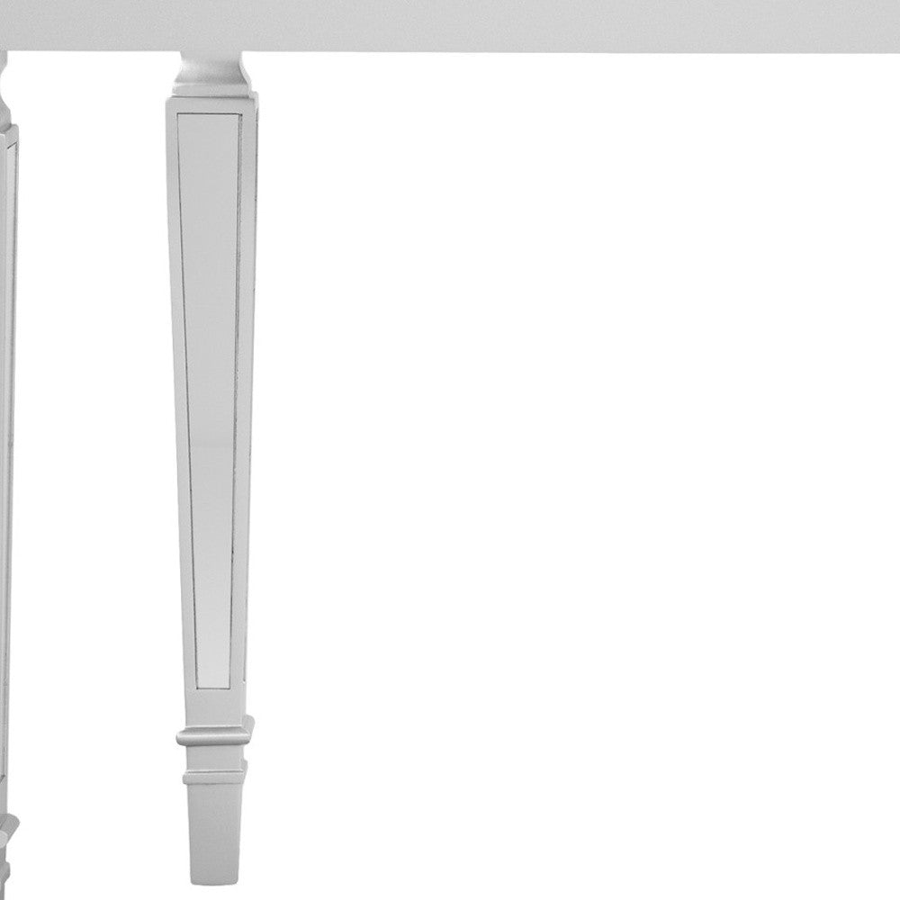 45" Silver Mirrored Glass Free Form Console Table-Console Tables-DECOROLALA