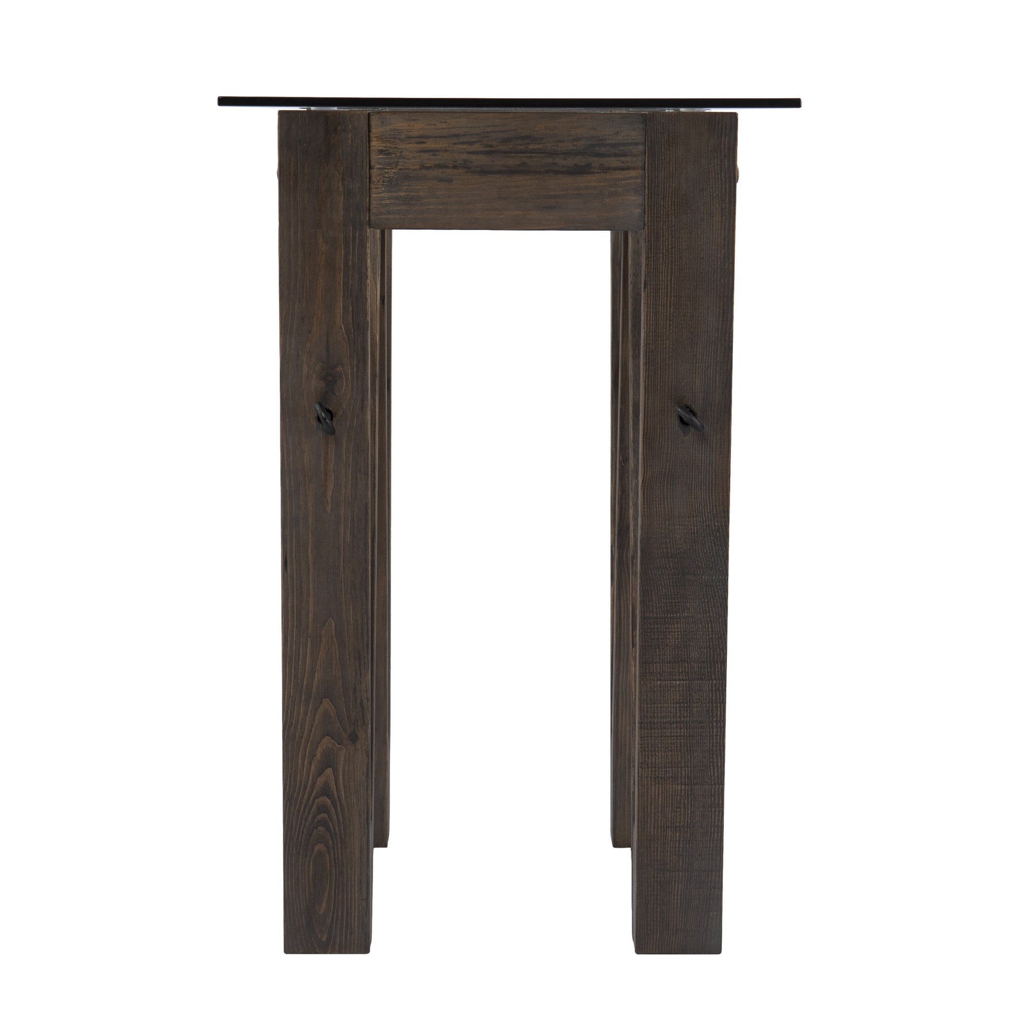 46" Clear and Gray Brown Glass Abstract Console Table-Console Tables-DECOROLALA
