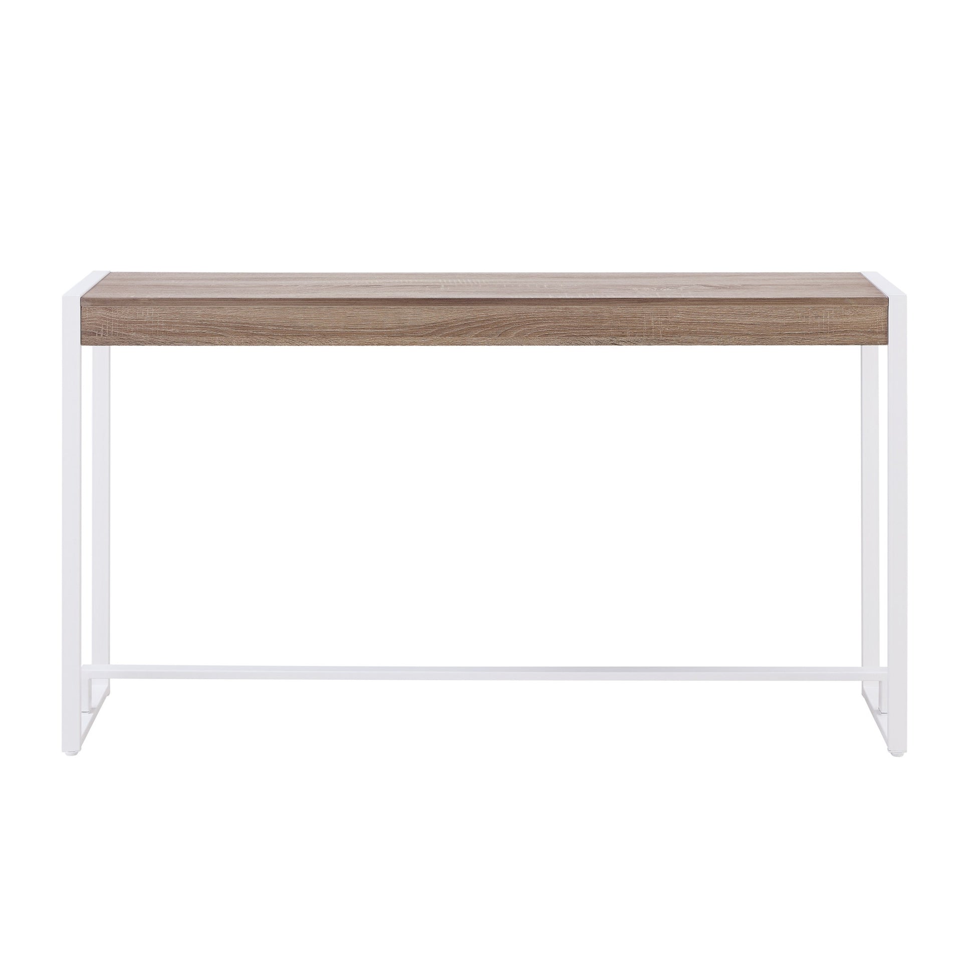 54" Gray Brown and White Sled Console Table-Console Tables-DECOROLALA