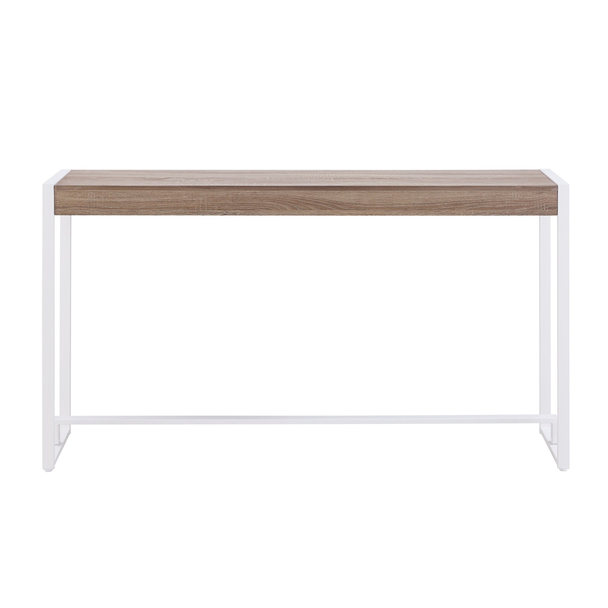54" Gray Brown and White Sled Console Table-Console Tables-DECOROLALA