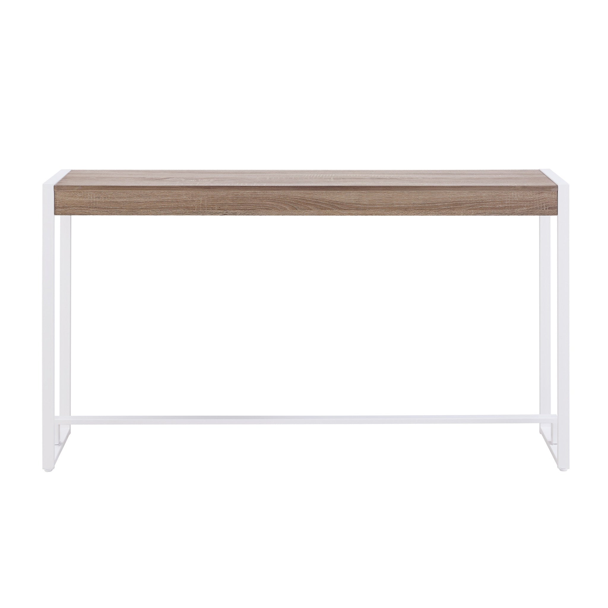 54" Gray Brown and White Sled Console Table-Console Tables-DECOROLALA