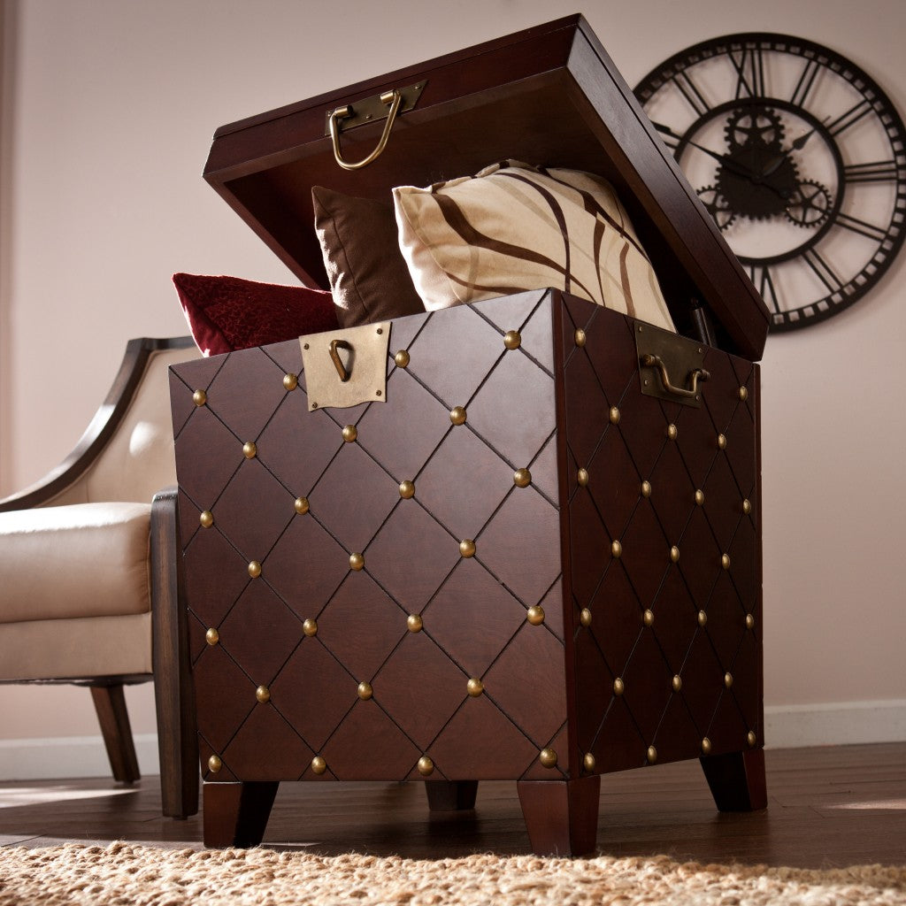 24" Brown Manufactured Wood Square End Table-End-Side Tables-DECOROLALA