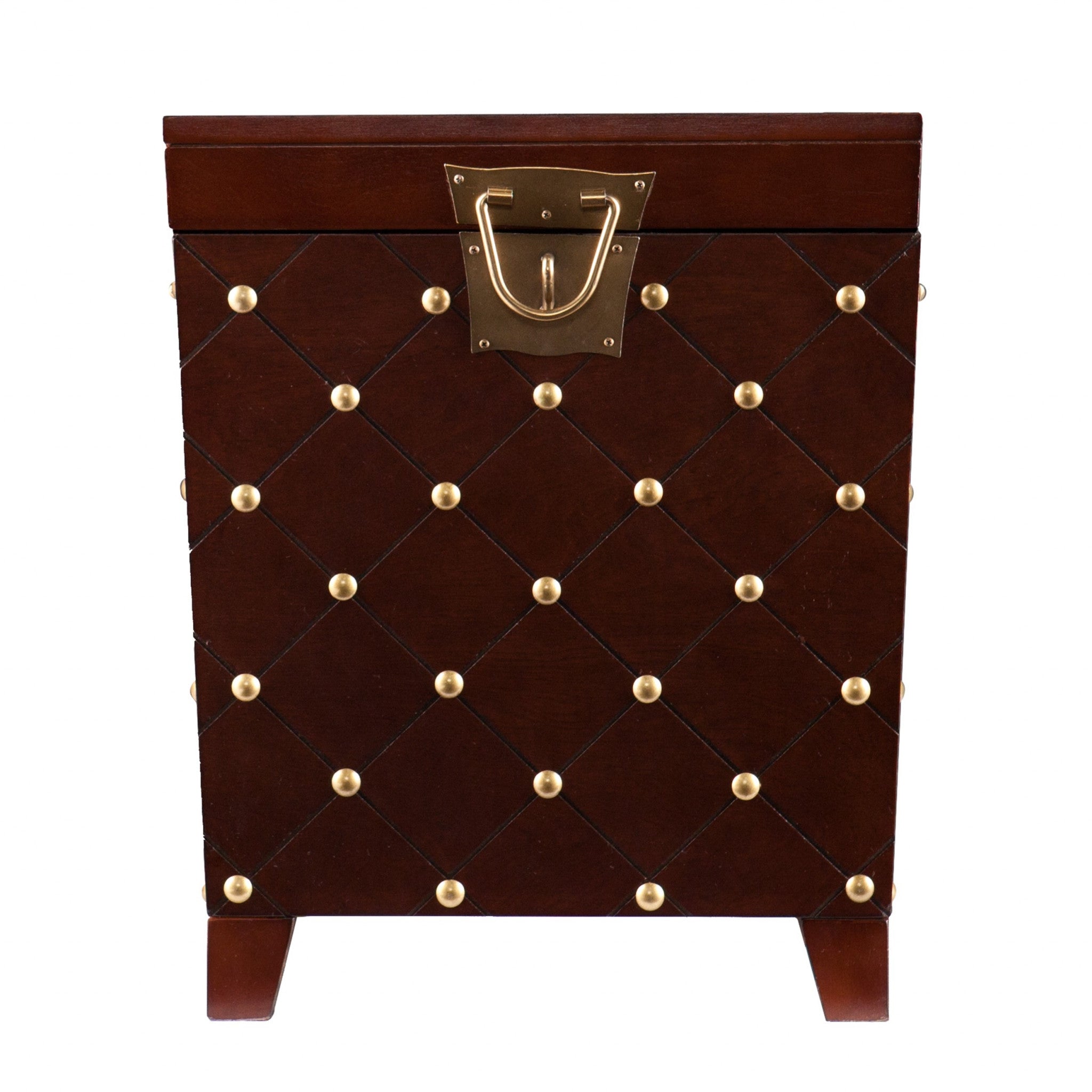 24" Brown Manufactured Wood Square End Table-End-Side Tables-DECOROLALA