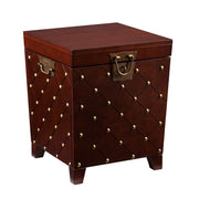 24" Brown Manufactured Wood Square End Table-End-Side Tables-DECOROLALA