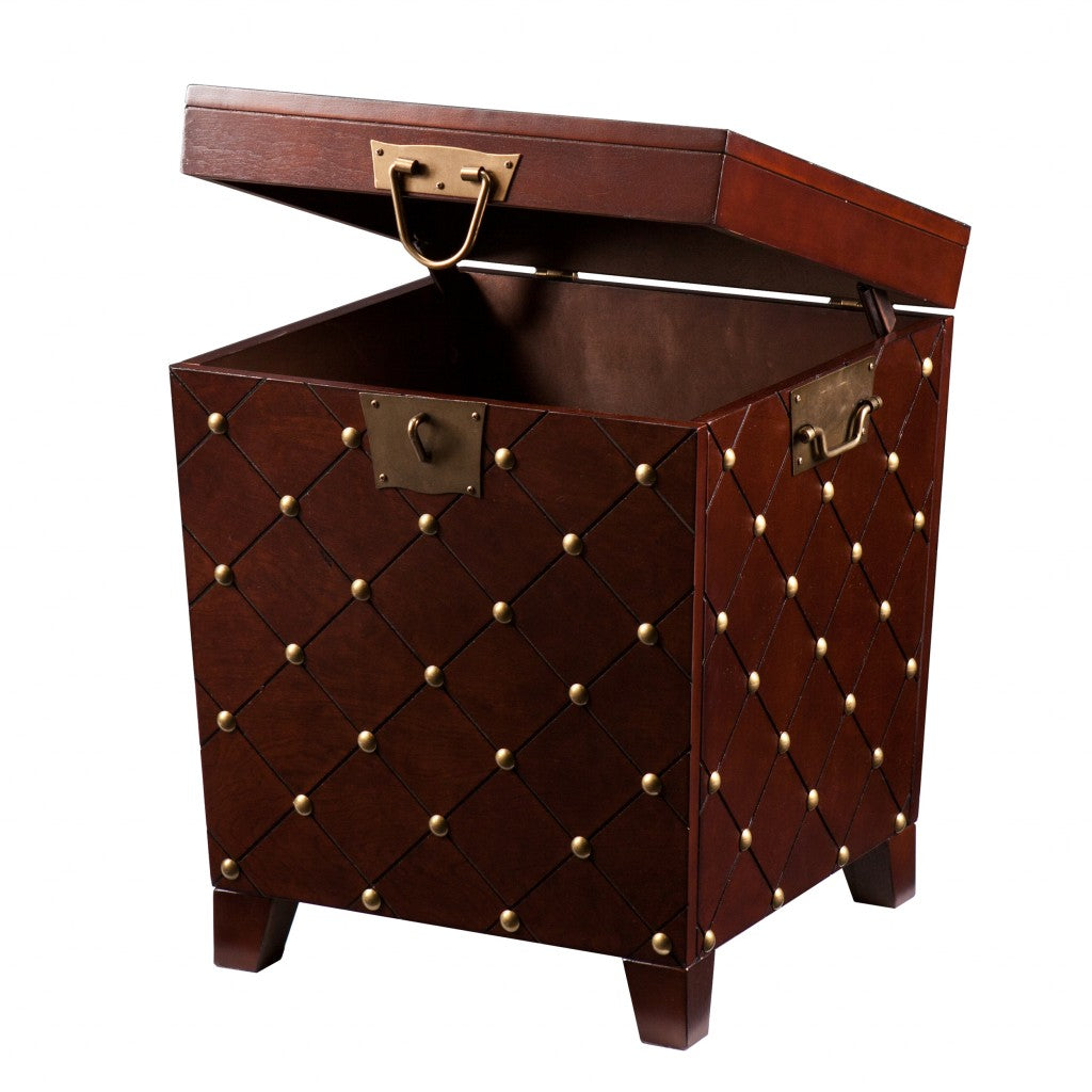 24" Brown Manufactured Wood Square End Table-End-Side Tables-DECOROLALA