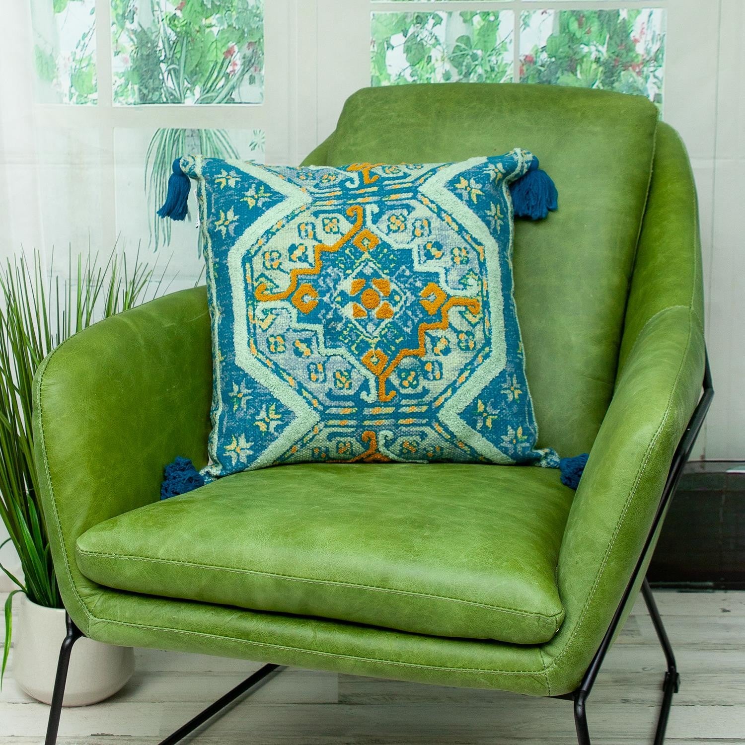 20" MULTICOLOR Cotton Blend Throw Pillow-Accent Throw Pillows-DECOROLALA
